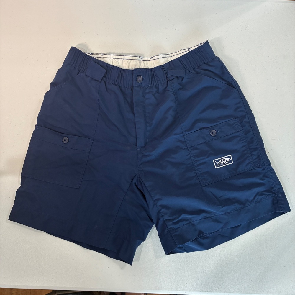 AFTCO Fishing Shorts Mens 34 Navy Blue Original M01 Utility Gorpcore Cargo